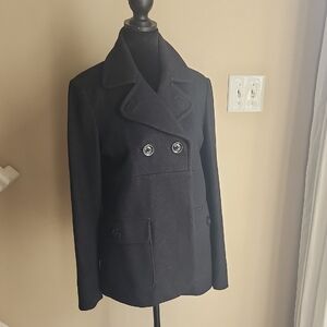 Gap Black Double-Breasted Peacoat